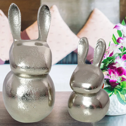Silver pair Rabbit Showpiece