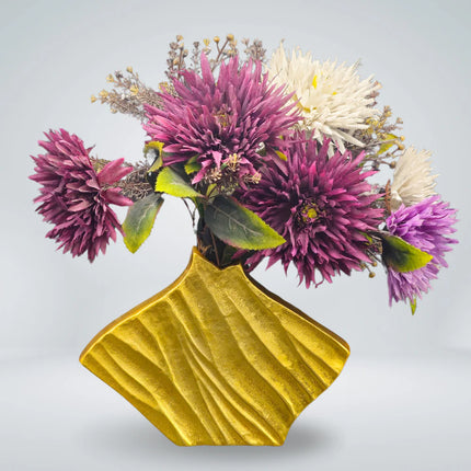 Beautiful golden flower vase showpiece