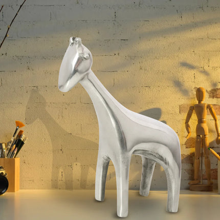 Showpiece silver giraffe 