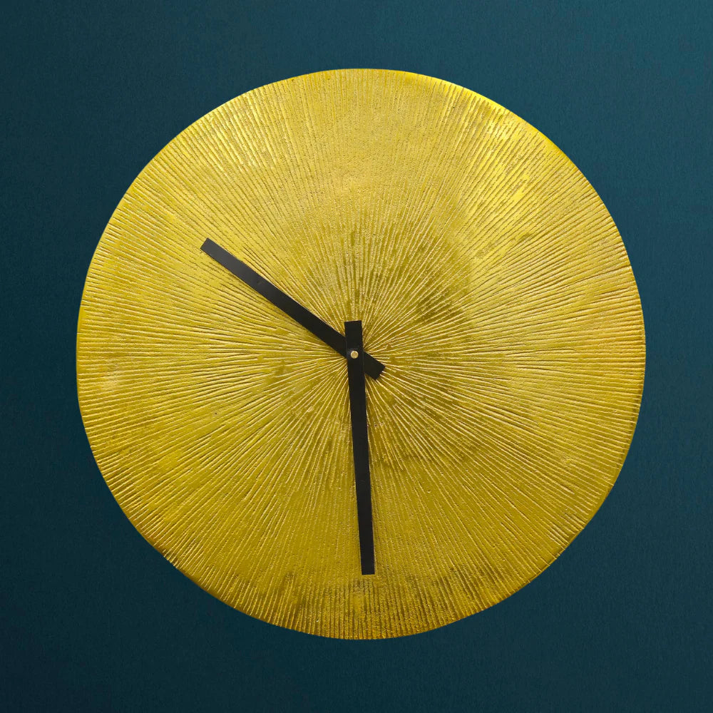 Golden Wall Clock Home Decor