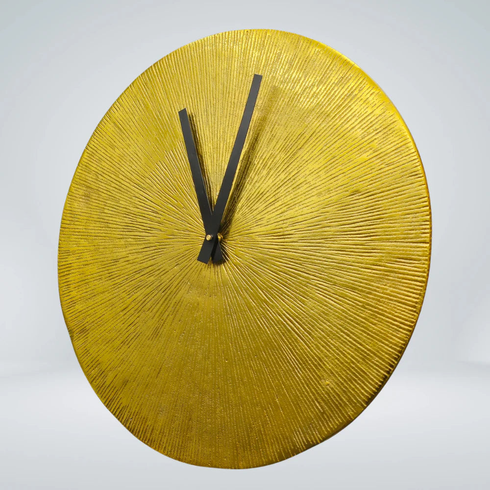 Golden interior home wall clock