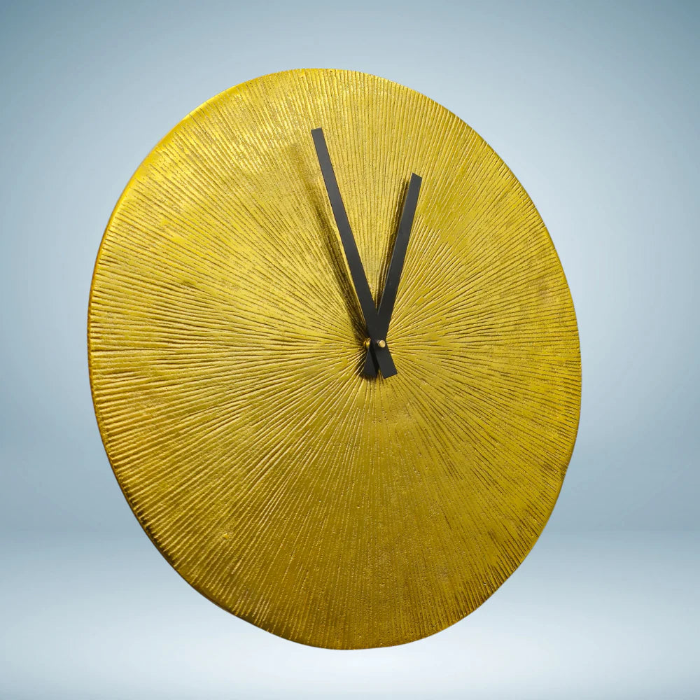 Golden home wall clock